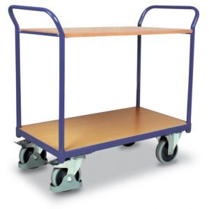 Orbis tafelwagen draagvermogen 200 kg laadvlak LxB 1000x600 mm 2 etages RAL 5010 203148