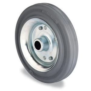 Orbis wiel draagvermogen 50 kg DxB 80x30 mm massief rubber blauwgrijs staalplaat velg 524819