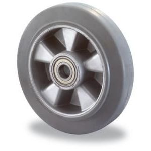 Orbis wiel draagvermogen 220 kg DxB 125x50 mm elastische banden grijs aluminium velg 524870
