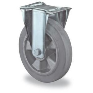 Orbis bokwiel draagvermogen 220 kg DxB 125x50 mm elastische banden grijs aluminium velg 524869