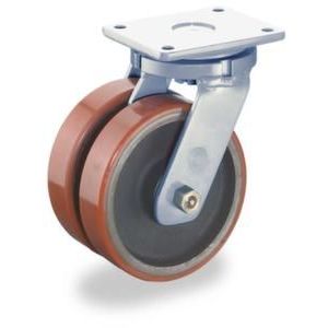 Orbis zwenkwiel velg gietijzer PU-band DxB 125/2x50 mm draagvermogen 1100 kg 502901