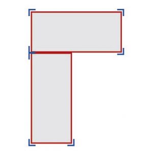 Orbis inhaakstelling spaanplaat legbord hoekveld HxBxD 1800x900/1490x600 mm 4 legborden hoek links verzinkt 521013