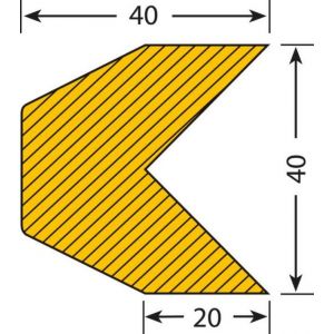 Orbis waaschuwings- en beveiligingsprofiel PU-schuim hoekbescherming trapezium HxB 40x40 mm L 1000 mm geel-zwart 520051