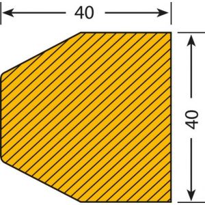 Orbis waaschuwings- en beveiligingsprofiel PU-schuim vlakbescherming trapezium HxB 40x40 mm L 1000 mm geel-zwart 520074