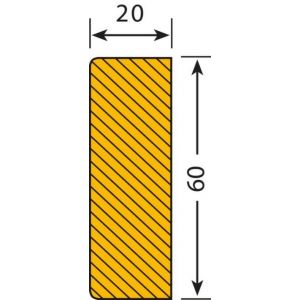Orbis waaschuwings- en beveiligingsprofiel PU-schuim vlakbescherming rechthoekig HxB 60x20 mm L 1000 mm geel-zwart 520078