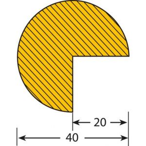 Orbis waaschuwings- en beveiligingsprofiel PU-schuim hoekbescherming rond diameter 40 mm L 1000 mm geel-zwart 520053