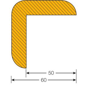 Orbis waaschuwings- en beveiligingsprofiel PU-schuim hoekbescherming hoek HxB 60x60 mm L 1000 mm geel-zwart 520058