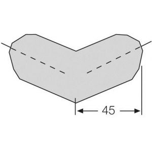 Orbis waarschuwings- en beveiligingsprofiel PU-schuim hoekbescherming voor buitenhoek rond tweebenig 45 mm L 1000 mm zwart 520090