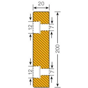 Orbis waaschuwings- en beveiligingsprofiel PU-schuim vlakbescherming rechthoekig HxB 200x20 mm L 500 mm 4 gaatjes geel-zwart 520082