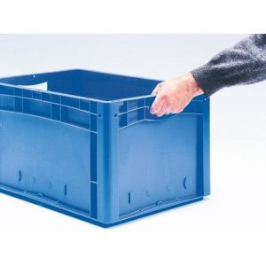 Orbis Euronorm stapelkrat PP HxLxB 220x600x400 mm wanden-bodem gesloten blauw 863095