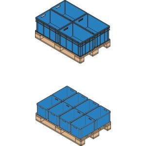 Orbis Euronorm stapelkrat PP HxLxB 220x600x400 mm wanden-bodem gesloten blauw 863095