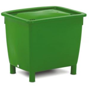 Orbis hoekige opslagbak onderrijdbaar HxBxD 830x945x725 mm 400 L groen 100184