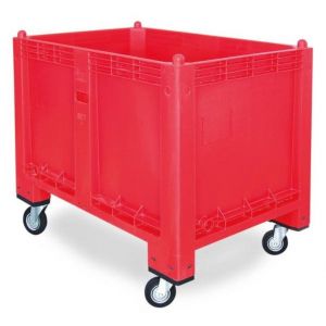 Orbis stapelcontainer PP HxBxD 850x1200x800 mm 550 L 4 zwenkwielen met verzamelklep 209630