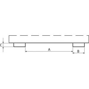 Orbis kiepbak staalplaat HxBxD 770x670x1320 mm inhoud 0,25 m3 draagvermogen 300 kg blauw 528153