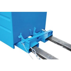 Orbis kiepbak staalplaat hefboomsluiting recht HxBxD 730x1200x1370 mm inhoud 0,9 m3 draagvermogen 1000 kg blauw 528257