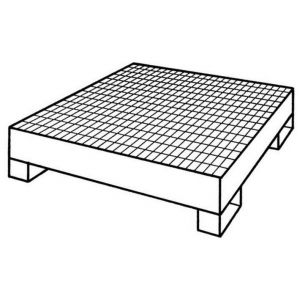 Orbis systeem-opvangbak 4x200 L opvangvolume 216 L HxBxD 285x1200x1200 mm rooster RAL 5012 104826