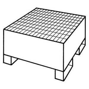 Orbis systeem-opvangbak 1x200 L opvangvolume 210 L HxBxD 465x800x800 mm RAL 3000 104784