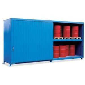 Orbis vatencontainer HxBxD 3080x6200x1530 mm schuifdeur 2 vakniveaus staande opslag natuurlijke ventilatie 200344