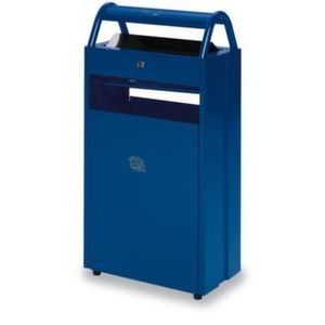 Orbis combi asbak 17/60 L HxBxD 960x480x250 2 inworpopeningen overkapping verzinkt gentiaanblauw 510898