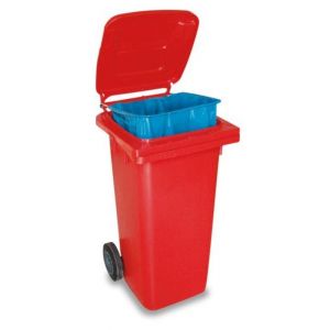 Orbis vuilcontainer PE 80 L HxBxD 930x448x530 mm met wielen rood 369055