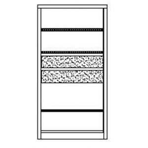 Orbis materiaalkast staalplaat HxBxD 1950x1040x630 mm zonder scheidingswand 3 legborden 2 laden H 175 mm lichtgrijs 521569