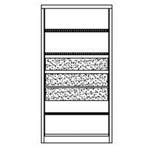 Orbis materiaalkast staalplaat HxBxD 1950x1040x630 mm zonder scheidingswand 3 legborden 3 laden H 175 mm lichtgrijs 521560