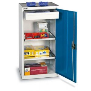 Orbis draaideurkast HxBxD 1000x500x500 mm 1 lade 2 legborden romp-deuren gentiaanblauw 530116