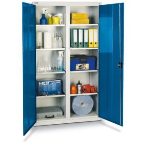 Orbis draaideurkast HxBxD 1800x1000x500 mm 8 legborden romp-deuren lichtgrijs-gentiaanblauw 530124