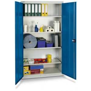 Orbis draaideurkast HxBxD 1800x1000x500 mm 4 legborden romp-deuren lichtgrijs-gentiaanblauw 530123