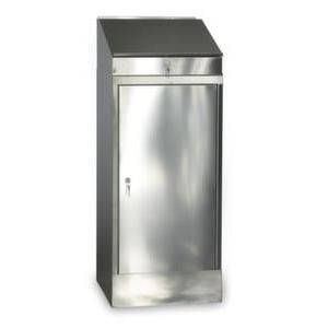 Orbis lessenaarskast RVS HxBxD 1270x500x500 mm 2 legborden in hoogte verstelbaar draagvermogen elk 45 kg cilinderslot 522044