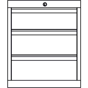 Orbis ladenkast HxBxD 600x500x600 mm 3 laden RAL 7035 404177