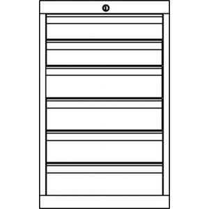 Orbis ladenkast HxBxD 800x715x600 mm 6 laden RAL 7035 404195