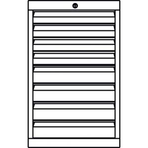 Orbis ladenkast HxBxD 800x1023x600 mm 8 laden RAL 7035 500756