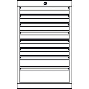 Orbis ladenkast HxBxD 800x1023x600 mm 8 laden RAL 7035 500764