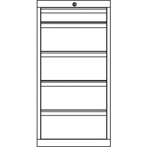 Orbis ladenkast HxBxD 1000x715x600 mm 5 laden RAL 7035 404233