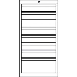 Orbis ladenkast HxBxD 1000x1023x600 mm 8 laden RAL 7035 404249