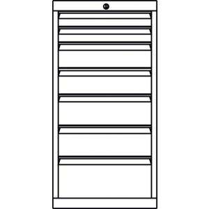 Orbis ladenkast HxBxD 1000x715x600 mm 7 laden RAL 7035 500768