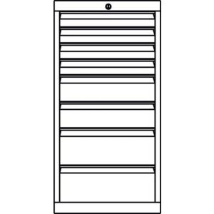 Orbis ladenkast HxBxD 1000x715x600 mm 8 laden RAL 7035 500775