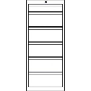 Orbis ladenkast HxBxD 1200x715x600 mm 6 laden RAL 7035 404239