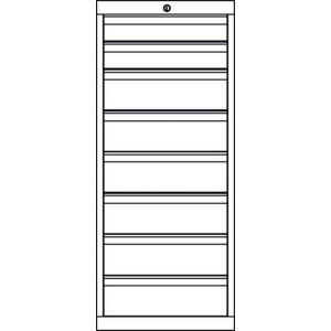 Orbis ladenkast HxBxD 1200x1023x600 mm 8 laden RAL 7035 404257