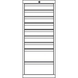 Orbis ladenkast HxBxD 1200x715x600 mm 9 laden RAL 7035 404241