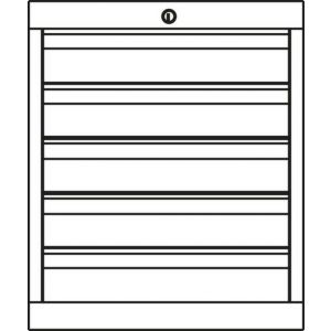 Orbis ladenkast HxBxD 600x500x600 mm 5 laden RAL 7035 404181