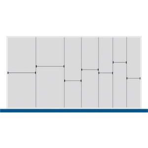 Orbis lade-indeling voor front H 100/125 mm 6sleufwanden 7 scheidingsplaten BxD 1300x750 mm 148493