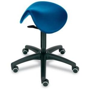 Orbis kruk met zadelzitting H 490-680 mm beklede zitting zitneiging blauw 504724