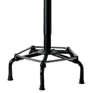 Orbis draaikruk zit H 620-870 mm PU-zitting zwart lift zwart voetkruis staal met voetensteun vloerglijders 504923