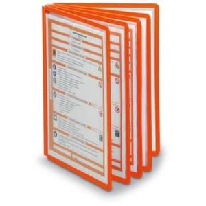 Orbis zichtmappensysteem voor veiligheisaffiches wandhouder 5 mappen DIN A4 oranje 526017