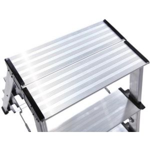 Orbis vouwtrapje aluminium H 650 mm aan beide zijden te gebruiken 2x3 treden treden D 125 mm 530725