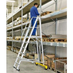 Orbis platformladder aluminium bordes HxBxD 1320x400x400 mm 5 treden in- en uitklapbaar 522827