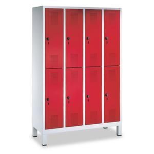 Orbis locker 2x2 vakken HxBxD 1800x600x500 mm gladde deuren sokkel klink RAL 7035 403853