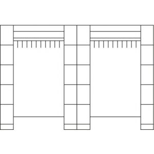 Orbis garderobe- en vakkenkastsysteem HxBxD 1950x3720x480 mm 20 vakken 20 hangers klinksluiting RAL 7035 204439